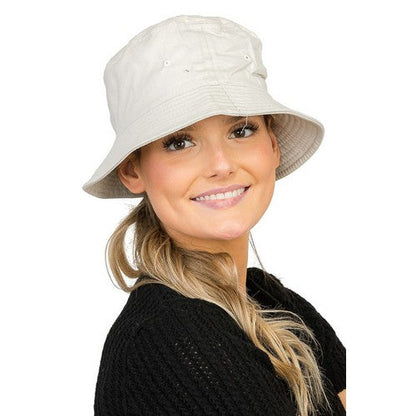 BK-104 Plain Bucket Hat White