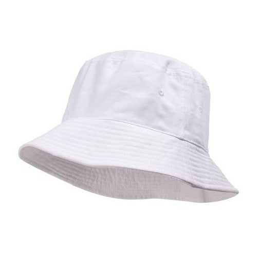 Plain Reversible Bucket Hat White