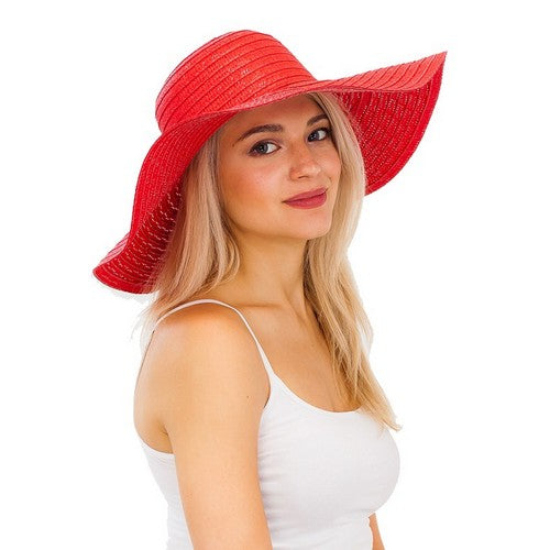 SN-931-1 Floppy Straw Sun Hat Red