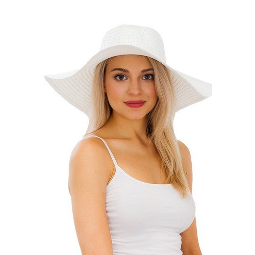 SN-931-1 Floppy Straw Sun Hat White