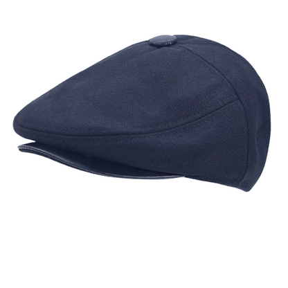 NEWSBOY-01-C Felt Newsboy Flat Cap Navy