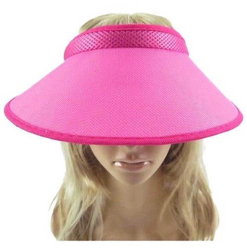 Wide Brim Mesh Visor Hot Pink