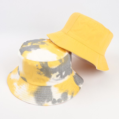 Reversible Tie Dye Bucket Hat Yellow/Grey