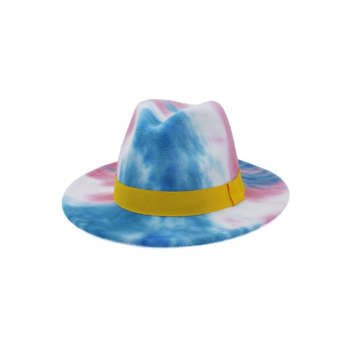 CWAH058 Tie Dye Panama Hat Blue/White/Pink