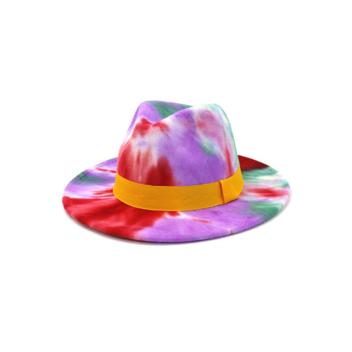 CWAH058 Tie Dye Panama Hat Red/Purple