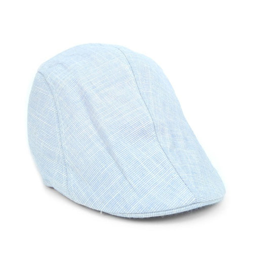 Cotton Flat Cap Micro Stripe Blue