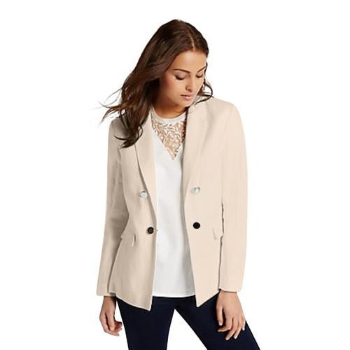 Marks & Spencer Linen  Gold Button Jacket Natural Mix 