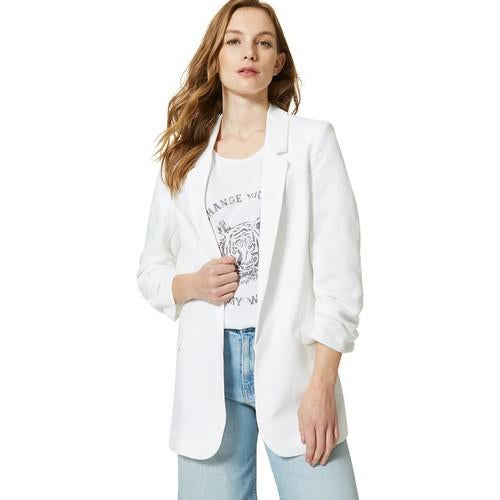 Marks & Spencer Linen Open Front Blazer White