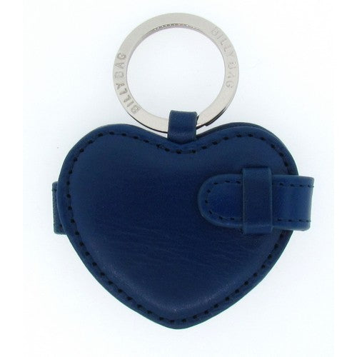 Billy Bag Leather Keyring Heart Blue
