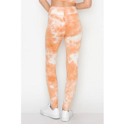 JP43210T4 Tie Dye Legging Baked Peach