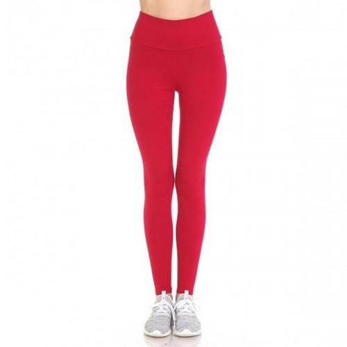 72579 High Waist Knit Leggings Deep Red