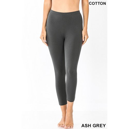 OP-1875AB Premium Cotton 7/8 Leggings Ash Grey