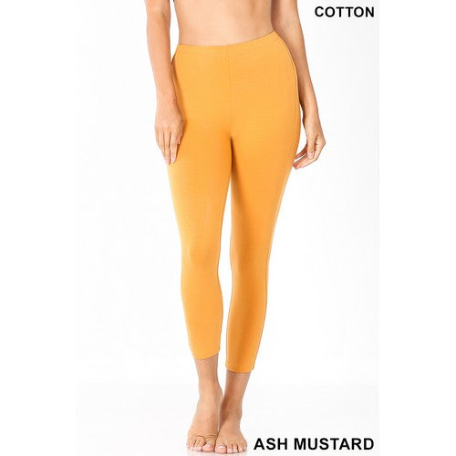 OP-1875AB Premium Cotton 7/8 Leggings Ash Mustard