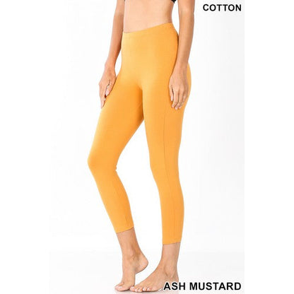 Premium Cotton 7/8 Leggings Ash Mustard