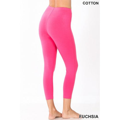 Premium Cotton 7/8 Leggings Fuchsia