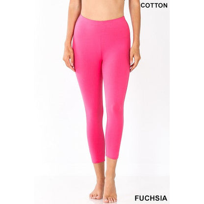 OP-1875AB Premium Cotton 7/8 Leggings Fuchsia