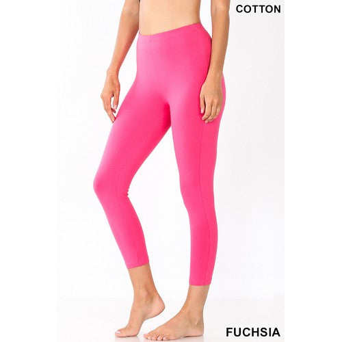 Premium Cotton 7/8 Leggings Fuchsia