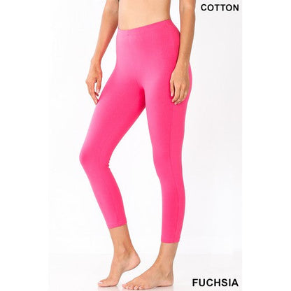 Premium Cotton 7/8 Leggings Fuchsia