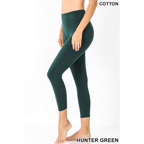 Premium Cotton 7/8 Leggings Hunter Green