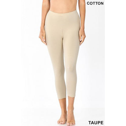 OP-1875AB Premium Cotton 7/8 Leggings Taupe