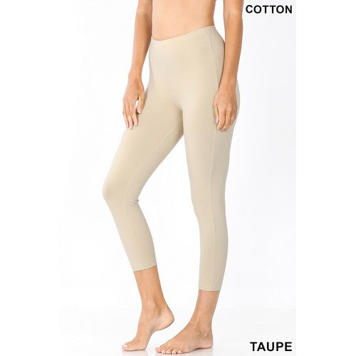 Premium Cotton 7/8 Leggings Taupe