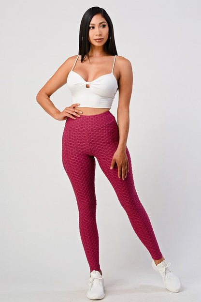 TL01-Black1 Scrunch Butt Lift Tummy Control Leggings Dark Mauve