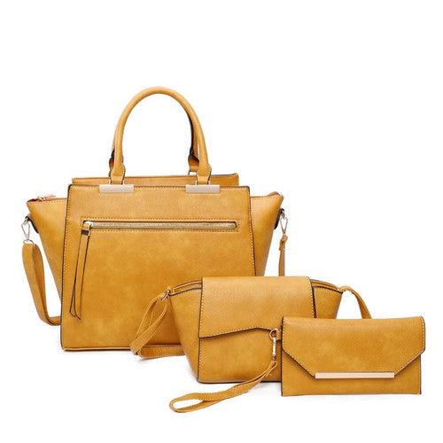 LF2048 Celine 3-pc Handbag Set Mustard