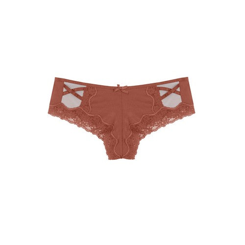 YM-HP-33066 Lace X Hipster Panty Apple Butter
