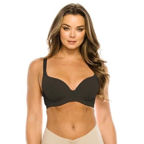 YM-9024-BRA Youmita Extra Coverage Bra with Underwire Black