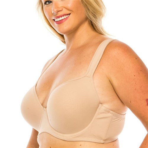 Full Coverage Thick Strap Bra Rugby Tan