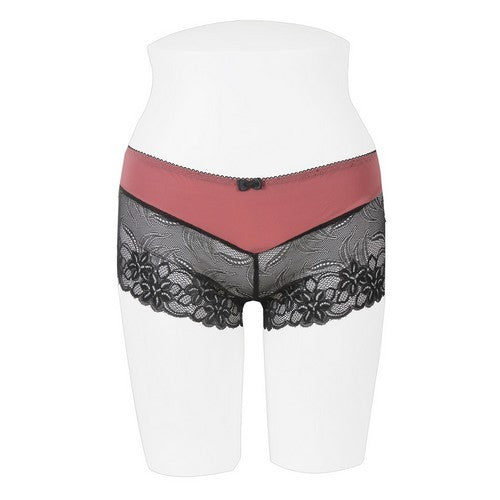 YM-BC-70186 Floral Lace Boyshort Cowhide