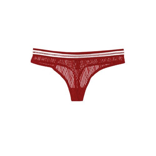 YM-70237-THG Pattern Lace Hipster Thong Rio Red