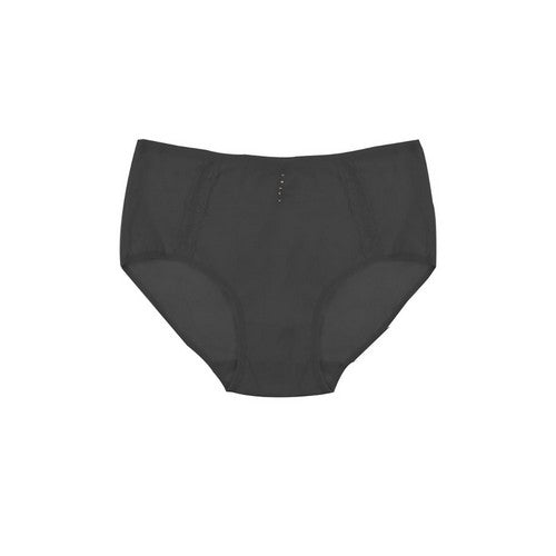 YM-71786-PTY-C04 Cotton Panty With Lace & Rhinestone Black