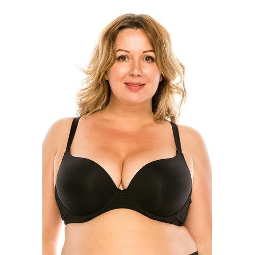 YM-90030-BRA-C01-D Solid Full Coverage Bra Black