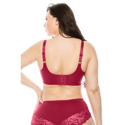 Laser Cut Demi Bra Red Dahlia