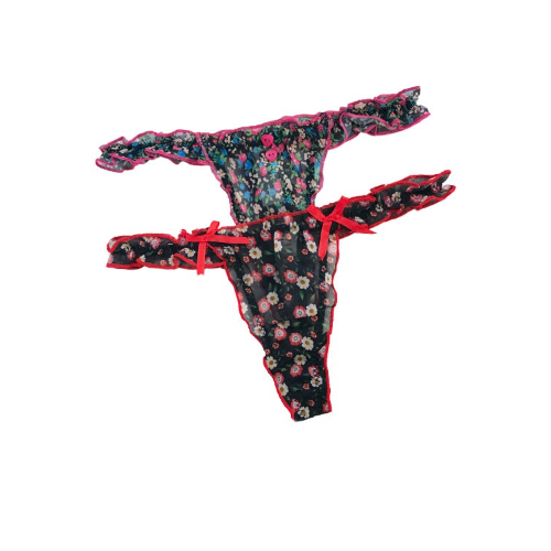 Floral Print Thong Panty