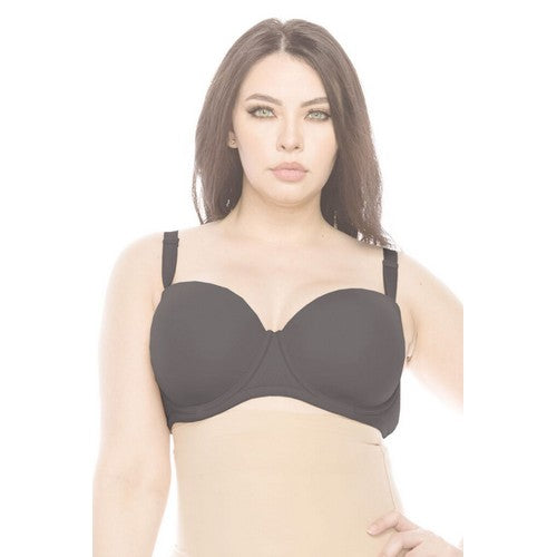 YM-50292-BRA Strapless Demi Bra Black