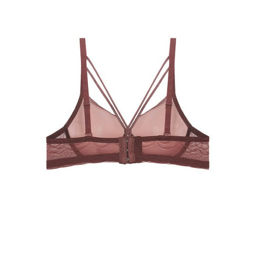 Front Straps Mesh Bra Sable