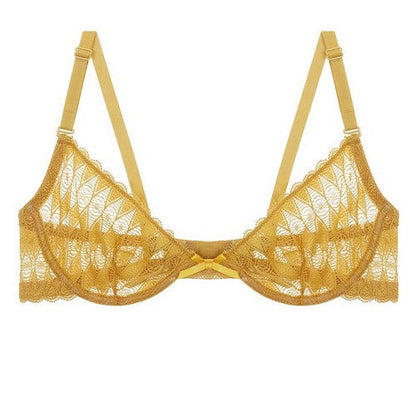 YM-50287 Geomatric Pattern Lace Bra Honey Gold