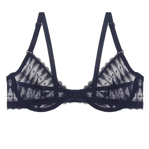 YM-50287 Geomatric Pattern Lace Bra Night Shade