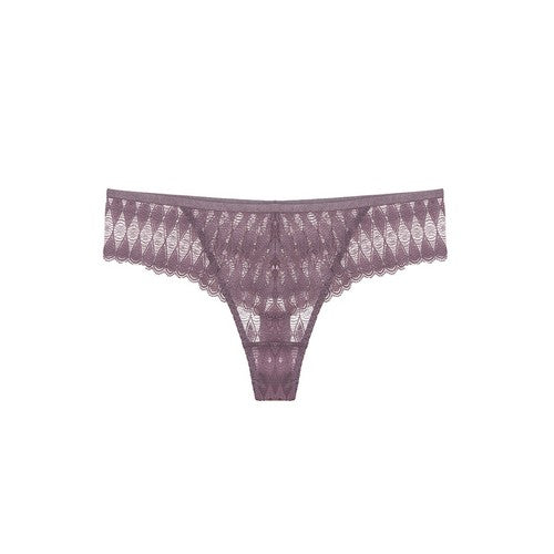 YM-50287T-THG Wide Band Lace Thong Grape Shake