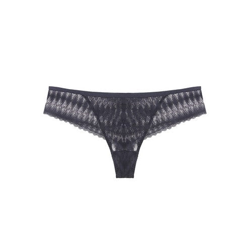 YM-50287T-THG Wide Band Lace Thong Night Shade