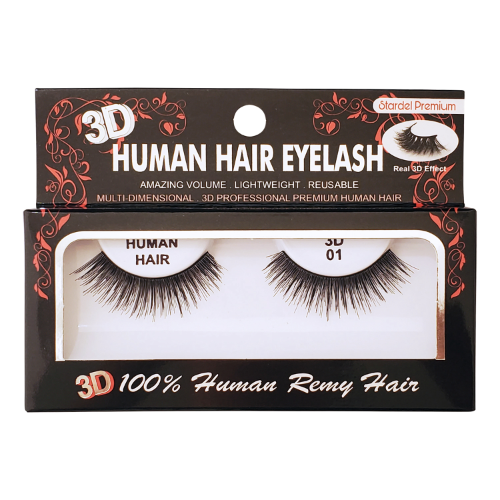 3DSET Stardel Premium 100% Human Remy Hair 3D Eyelashes #01