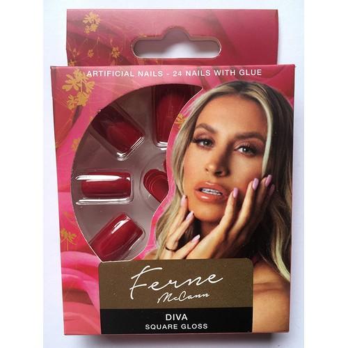 Ferne McCann DIVA Square Gloss 24 Artificial Nails With Glue