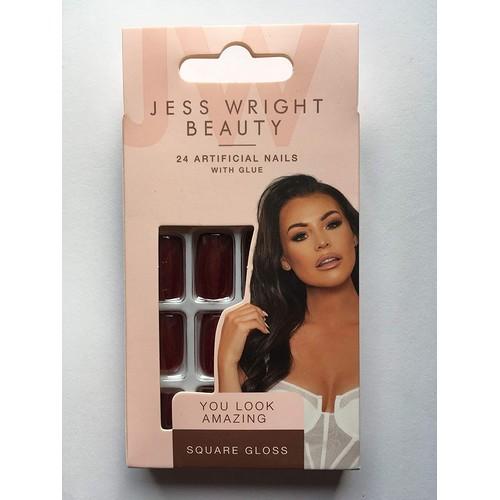 Jess Wright Beauty YOU LOOK AMAZING Square Gloss 24 Artificial Nails With Glue