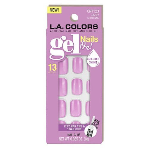 L.A. Colors Gel Nails On Artificial Nail Tips & Glue Kit CNT123 Jazzy