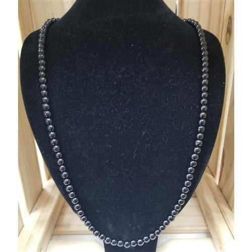 Long Pearl Necklace Black