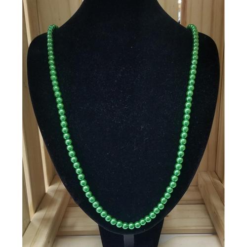 Long Pearl Necklace Green