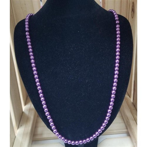 Long Pearl Necklace Purple