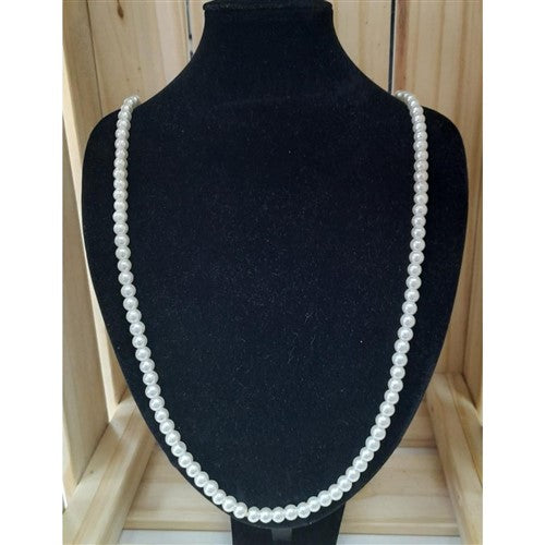 Long Pearl Necklace White